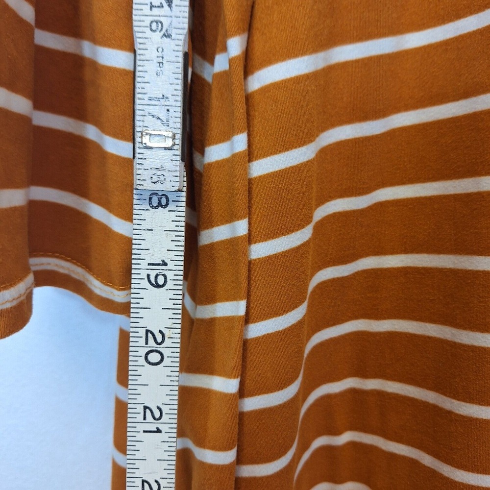 Yarn & Sea Women's Dress Size 1X Rust White Striped Stretch‎ 3/4 Sleeves - Picture 4 of 7